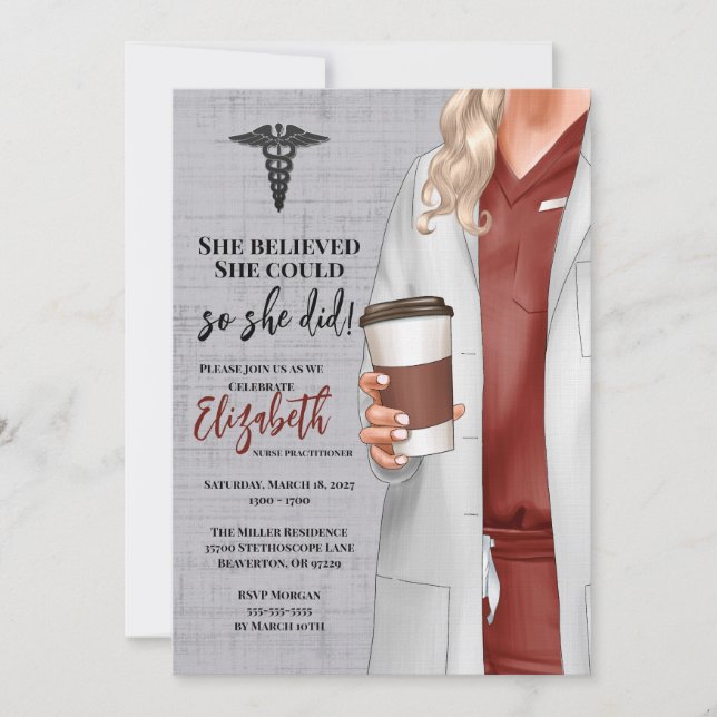 White Coat Médicale School Graduation Invitation (Devant)