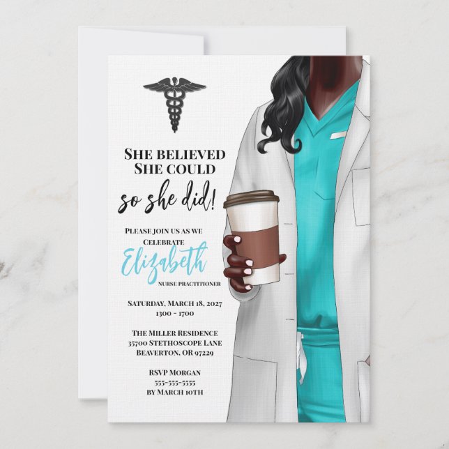 White Coat Médicale School Graduation Invitation (Devant)