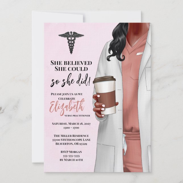 White Coat Médicale School Graduation Invitation (Devant)