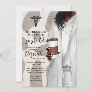 White Coat Médicale School Graduation Invitation