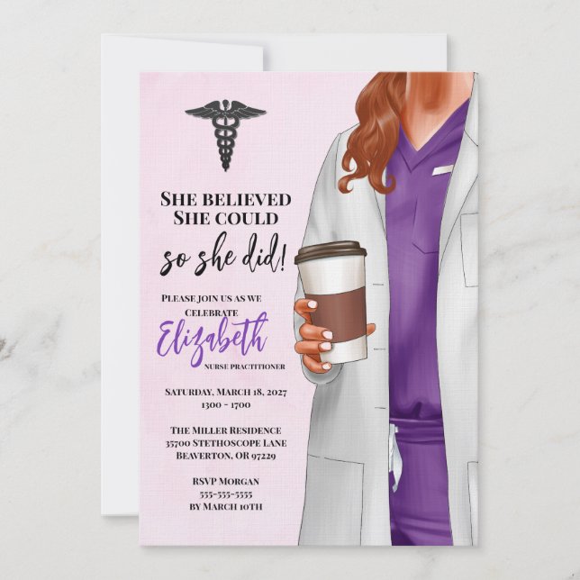 White Coat Médicale School Graduation Invitation (Devant)