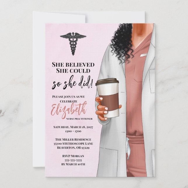 White Coat Médicale School Graduation Invitation (Devant)