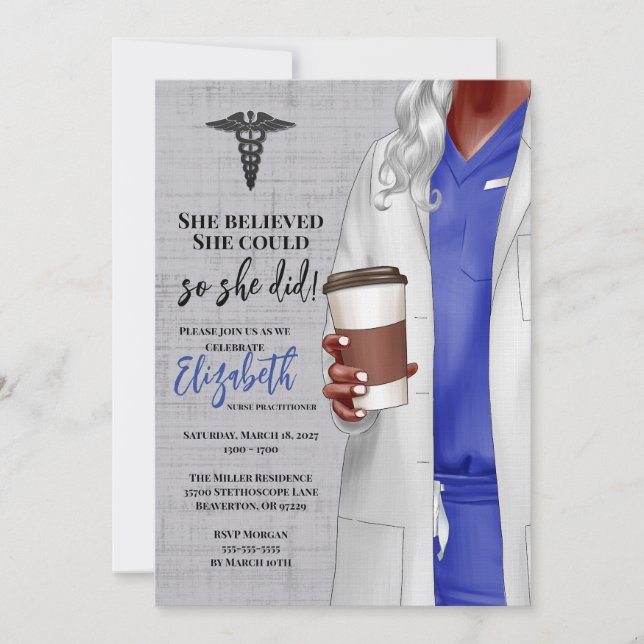 White Coat Médicale School Graduation Invitation (Devant)