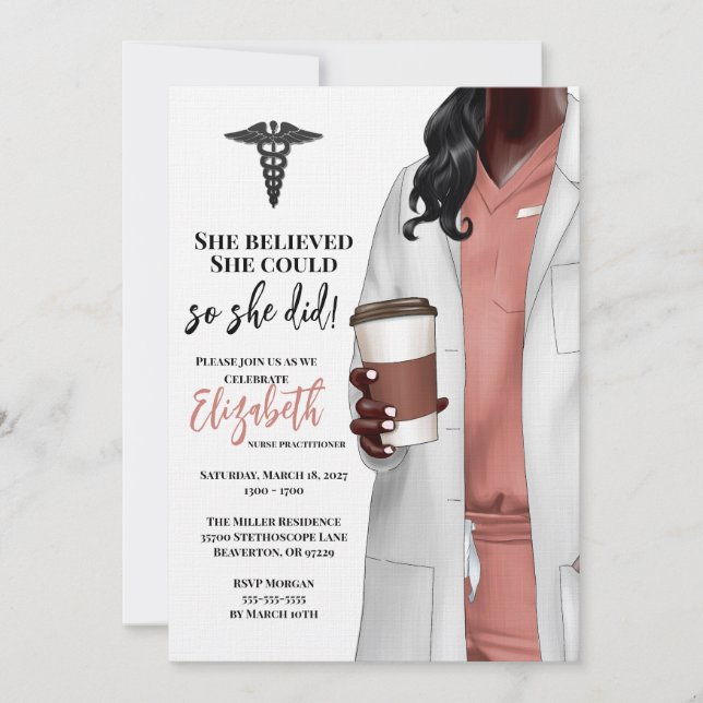 White Coat Médicale School Graduation Invitation (Devant)