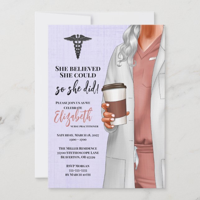 White Coat Médicale School Graduation Invitation (Devant)