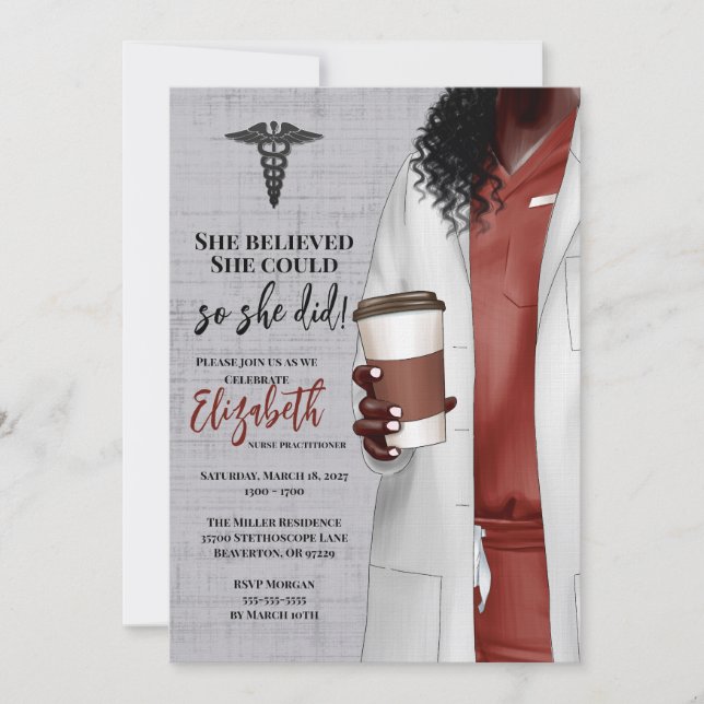 White Coat Médicale School Graduation Invitation (Devant)