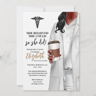 White Coat Médicale School Graduation Invitation