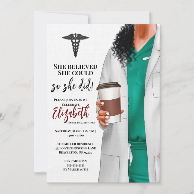 White Coat Médicale School Graduation Invitation (Devant)