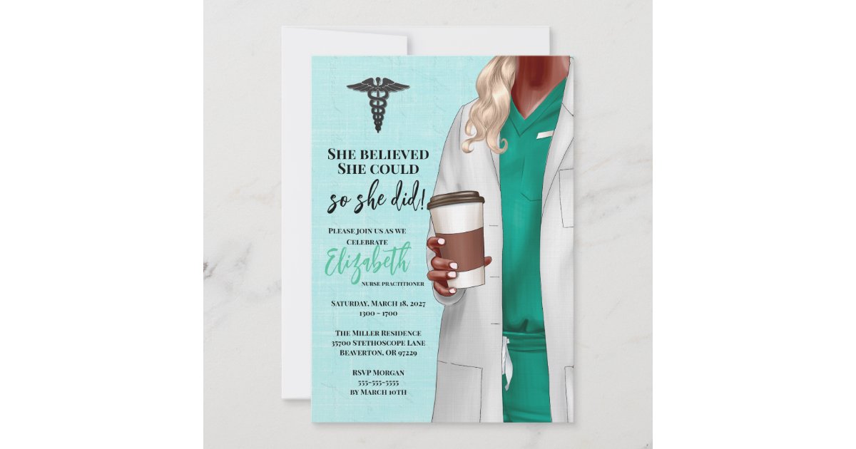 White Coat Médicale School Graduation Invitation | Zazzle.Fr