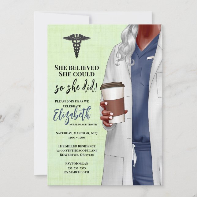 White Coat Médicale School Graduation Invitation (Devant)