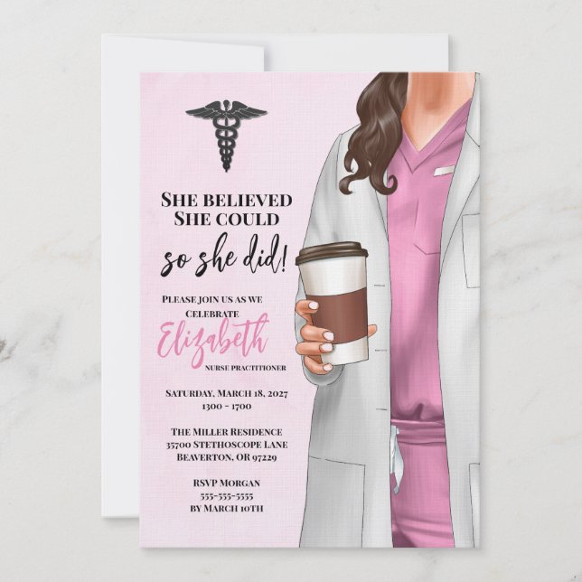 White Coat Médicale School Graduation Invitation (Devant)