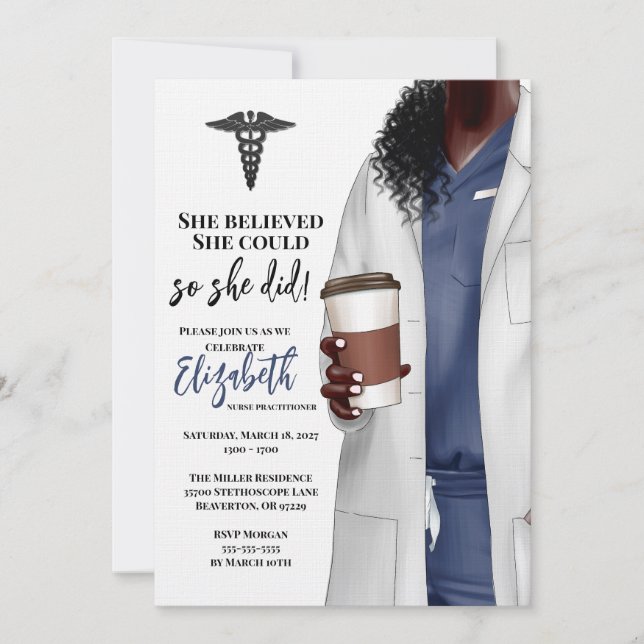 White Coat Médicale School Graduation Invitation (Devant)