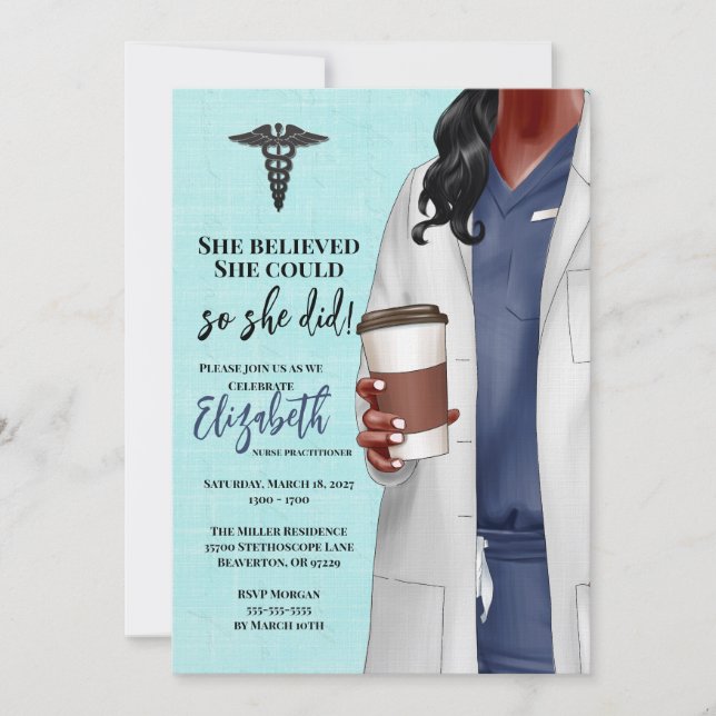 White Coat Médicale School Graduation Invitation (Devant)