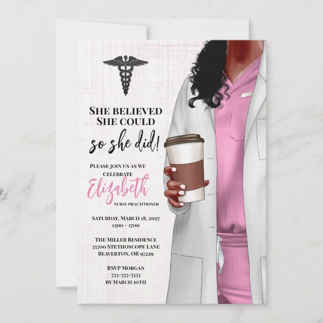 White Coat Médicale School Graduation Invitation (Devant)