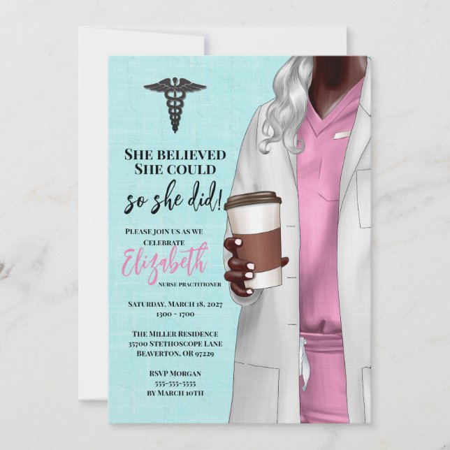 White Coat Médicale School Graduation Invitation (Devant)