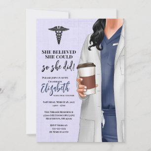 White Coat Médicale School Graduation Invitation