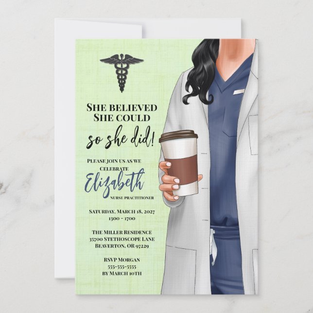 White Coat Médicale School Graduation Invitation (Devant)