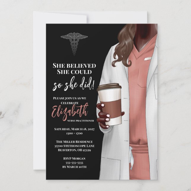White Coat Médicale School Graduation Invitation (Devant)