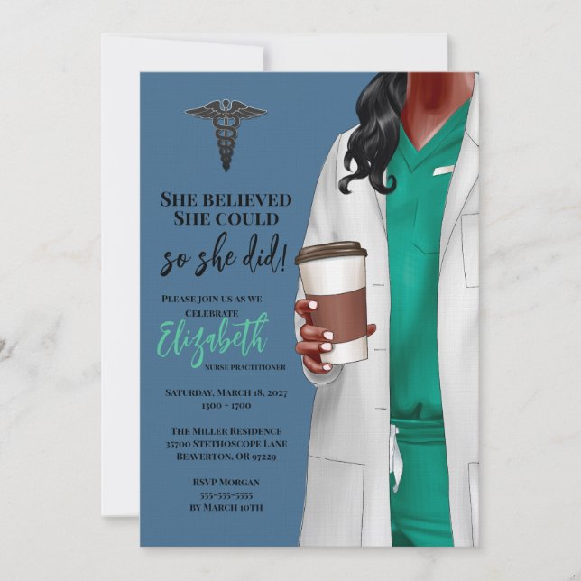 White Coat Médicale School Graduation Invitation (Devant)