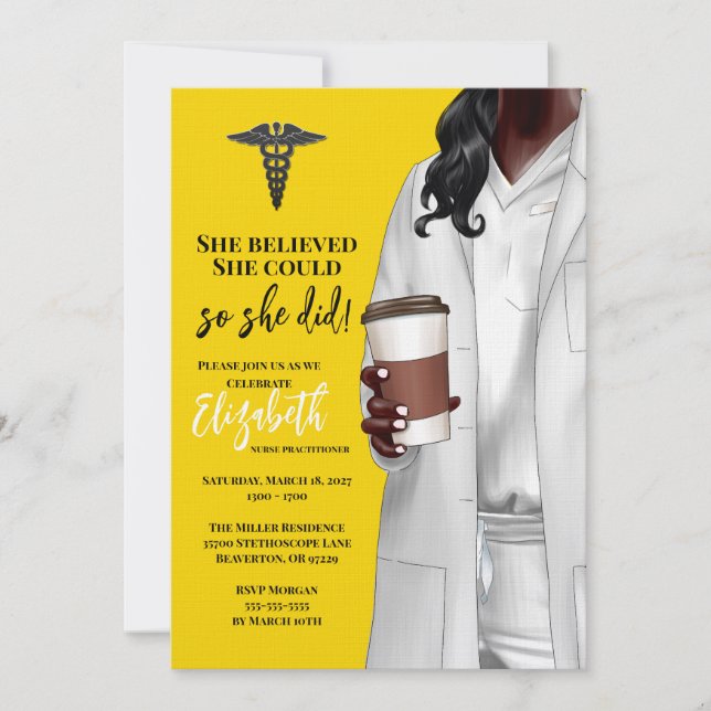 White Coat Médicale School Graduation Invitation (Devant)
