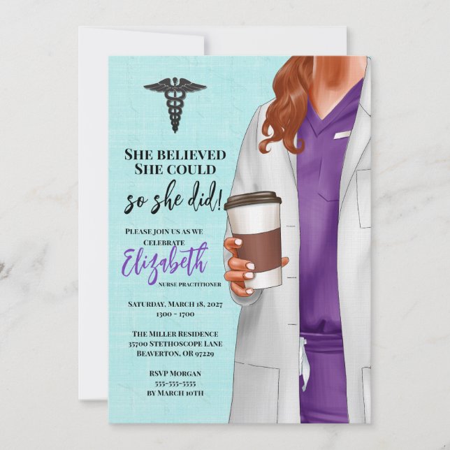 White Coat Médicale School Graduation Invitation (Devant)