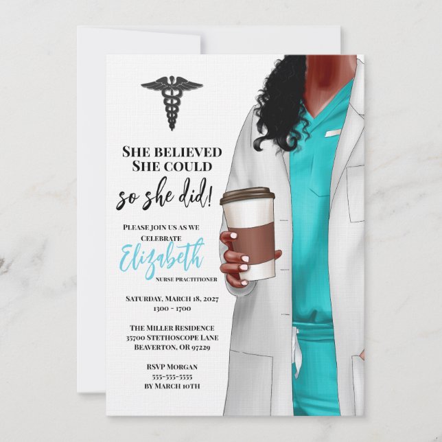 White Coat Médicale School Graduation Invitation (Devant)