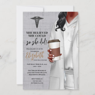 White Coat Médicale School Graduation Invitation
