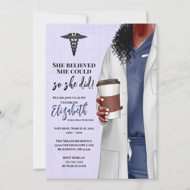 White Coat Médicale School Graduation Invitation (Devant)