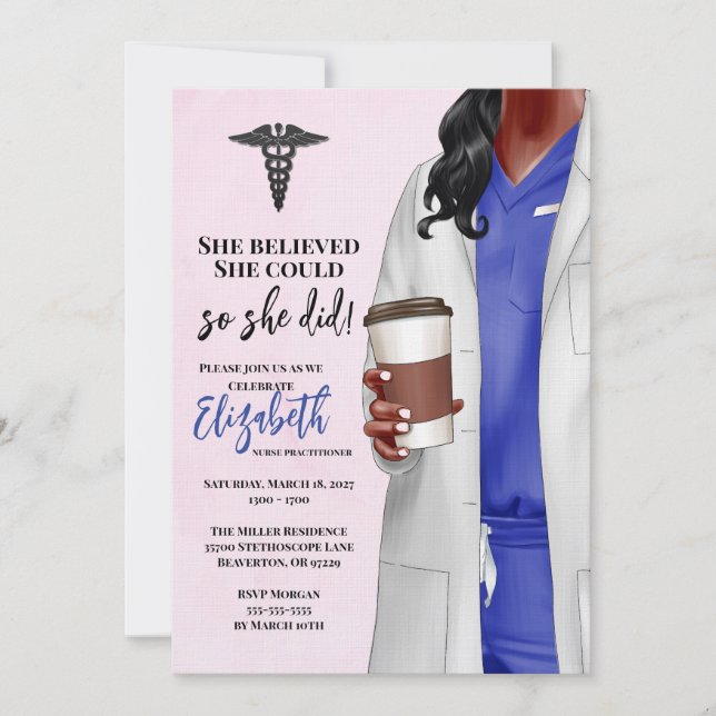 White Coat Médicale School Graduation Invitation (Devant)
