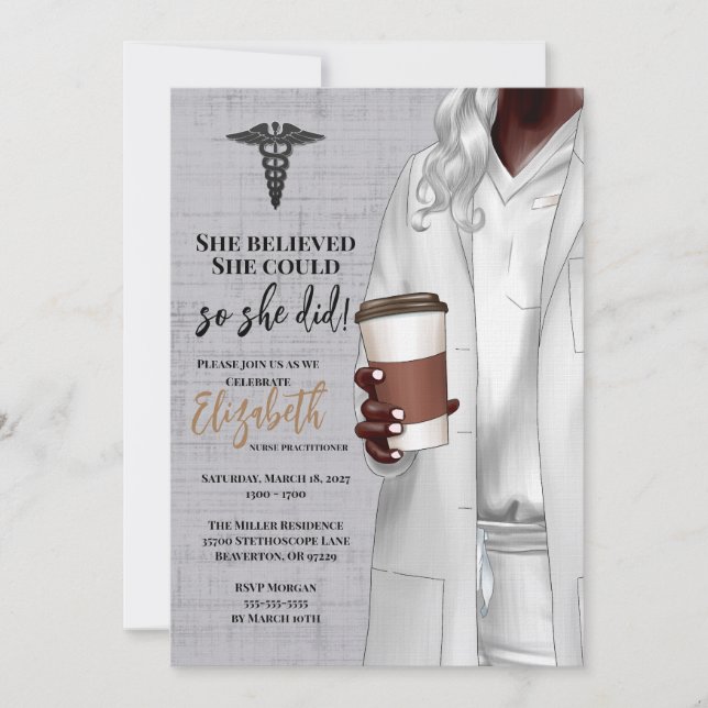 White Coat Médicale School Graduation Invitation (Devant)