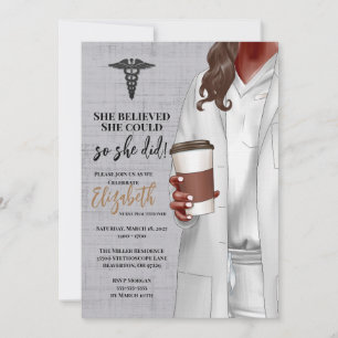 White Coat Médicale School Graduation Invitation