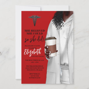 White Coat Médicale School Graduation Invitation