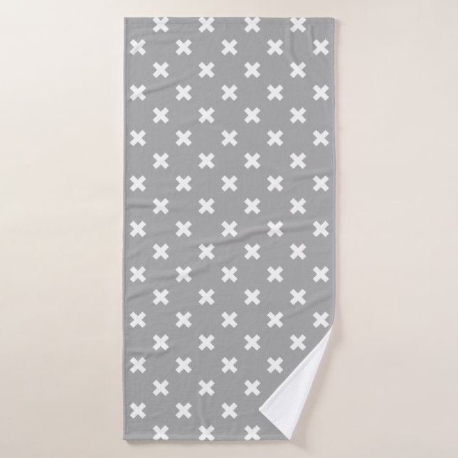 White cross stitches (Serviette de bain)