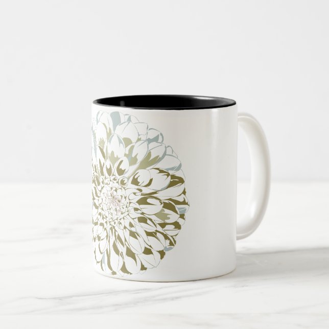 White Dahlia Coffee Mug (Devant droit)