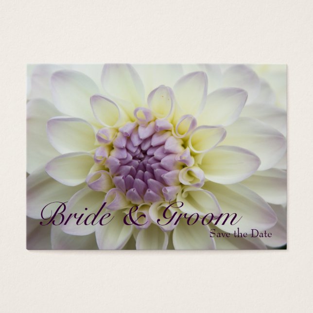 White Dahlia ・ Enregistrer la Mini carte Date (Devant)