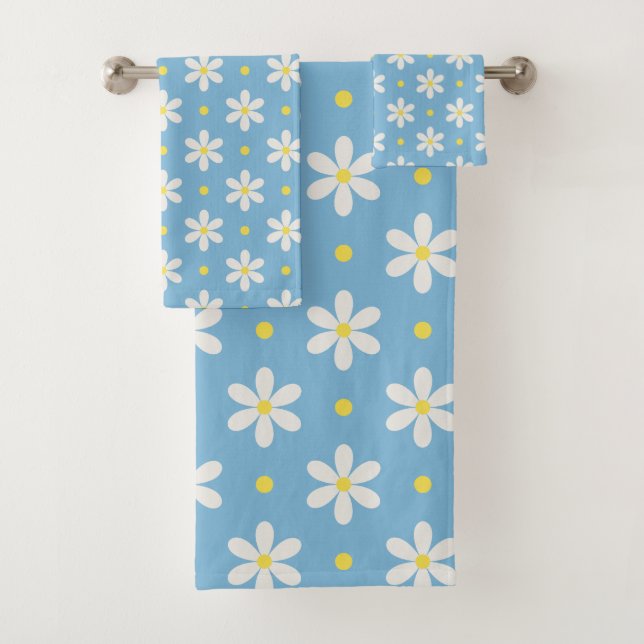 White Daisies Pattern Custom Background (En situation)