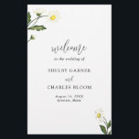 White Daisy Floral Rustic Wedding Programme<br><div class="desc">Élégant programme de mariage floral avec une disposition simple avec des marguerites blanches aquarelées dans le coin supérieur gauche et le coin inférieur droit avec "bienvenue" dans un joli script manuscrit. Le dos a votre ordre de cérémonie, de mariage et message de remerciement. Ce programme de mariage moderne avec des...</div>