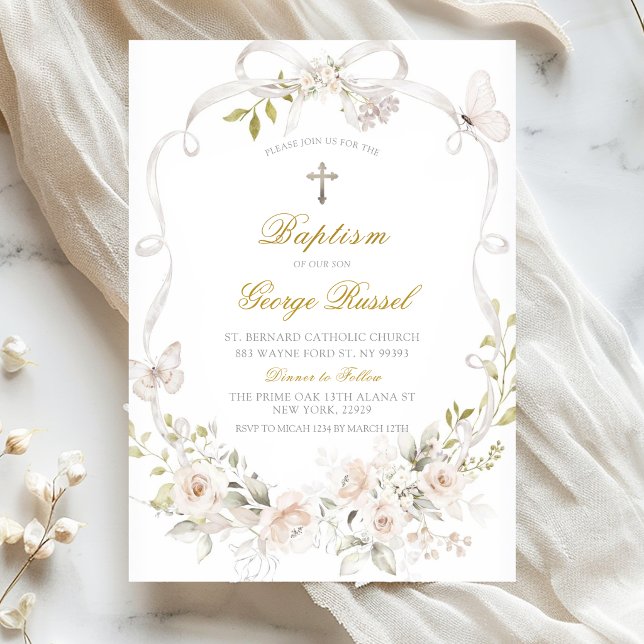 White Dove Baptism Invitation (Créateur téléchargé)