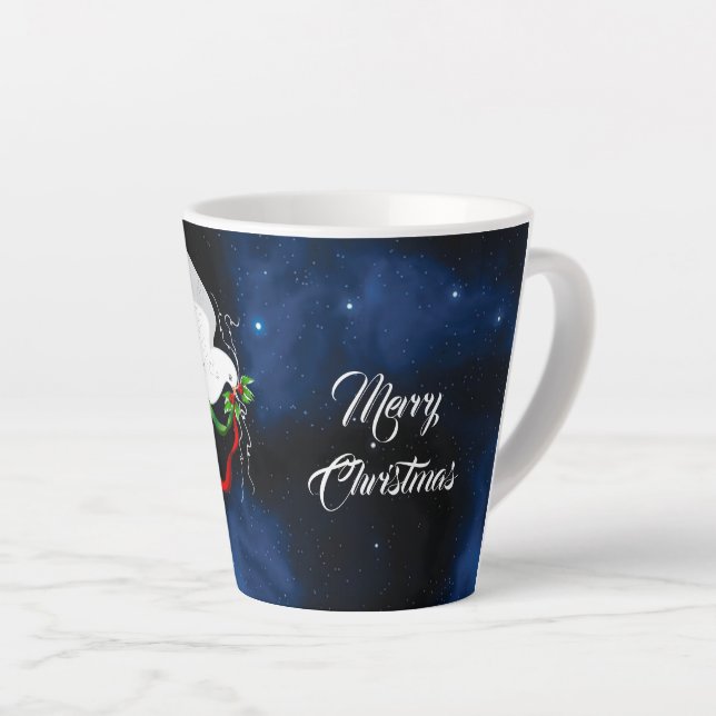 White Dove Christmas Small Latte Mug (Angle droit)
