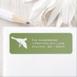 White Dove on Christmas Green Étiquettes<br><div class="desc">Voir plus Designs de Noël par Sandra</div>