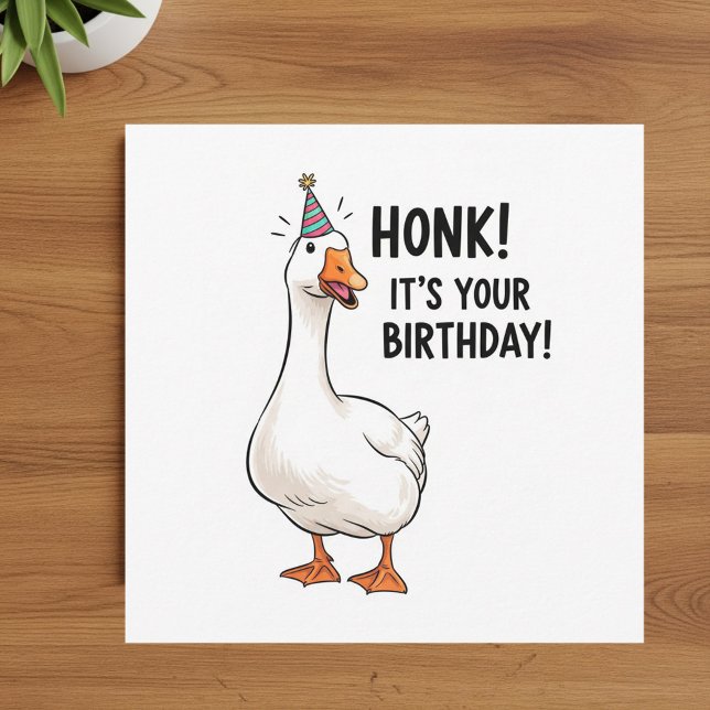 White Duck - Happy Birthday  Greeting  card (Créateur téléchargé)