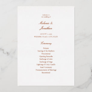 White Elegant Wedding Ceremony Programme