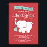 White Elephant Cadeau Échange Invitation de fête d<br><div class="desc">Ces élégantes invitations de fêtes de vacances ajoutent une touche moderne et élégante à votre fête de vacances. Design © www.berryberrysweet.com</div>