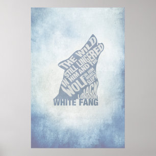 White Fang by Jack London Livre Citation Poster