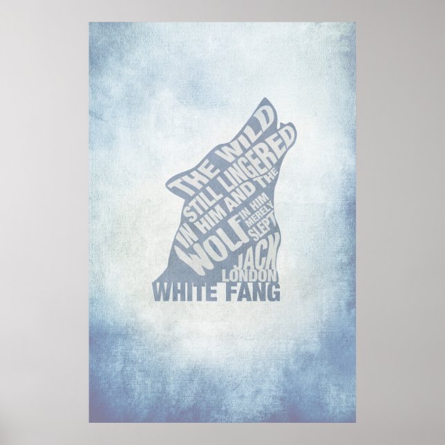White Fang by Jack London Livre Citation Poster (Devant)