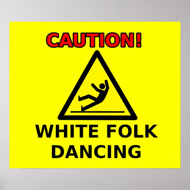 White Folk Dancing Funny Poster Humour (Devant)
