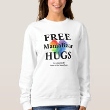 White Free Hugs Sweatshirt - pas de capot