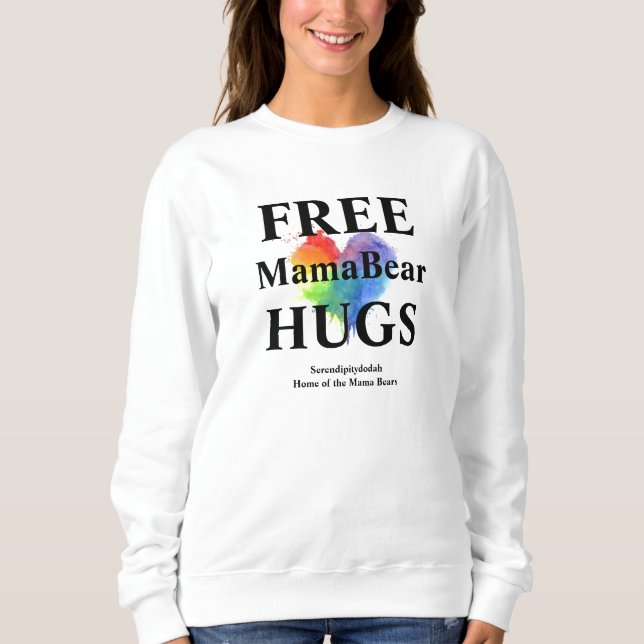 White Free Hugs Sweatshirt - pas de capot (Devant)