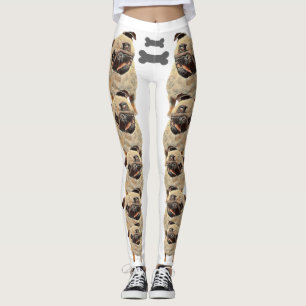 White Fun and Funky Pastel Carlin Chien Leggings