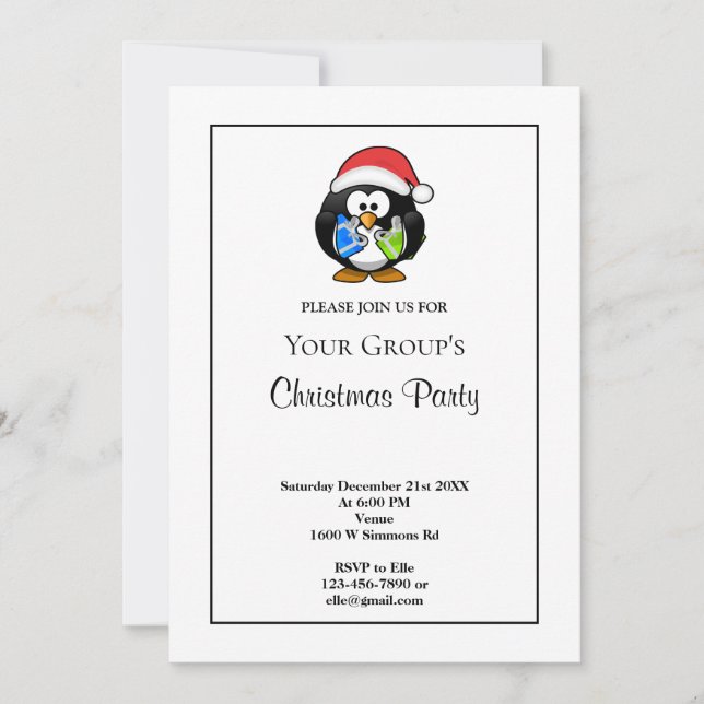 White Funny Christmas Party Invitation (Devant)